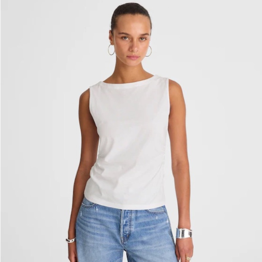 NWT Madewell Cinched Crewneck White Tank - Size M